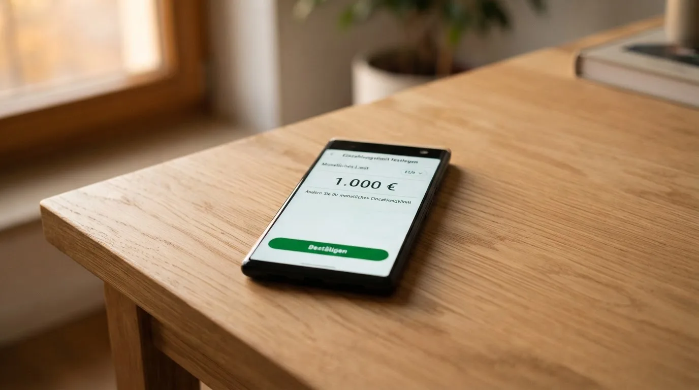 Bildschirmausschnitt eines Formulars zur Festlegung eines monatlichen Einzahlungslimits.