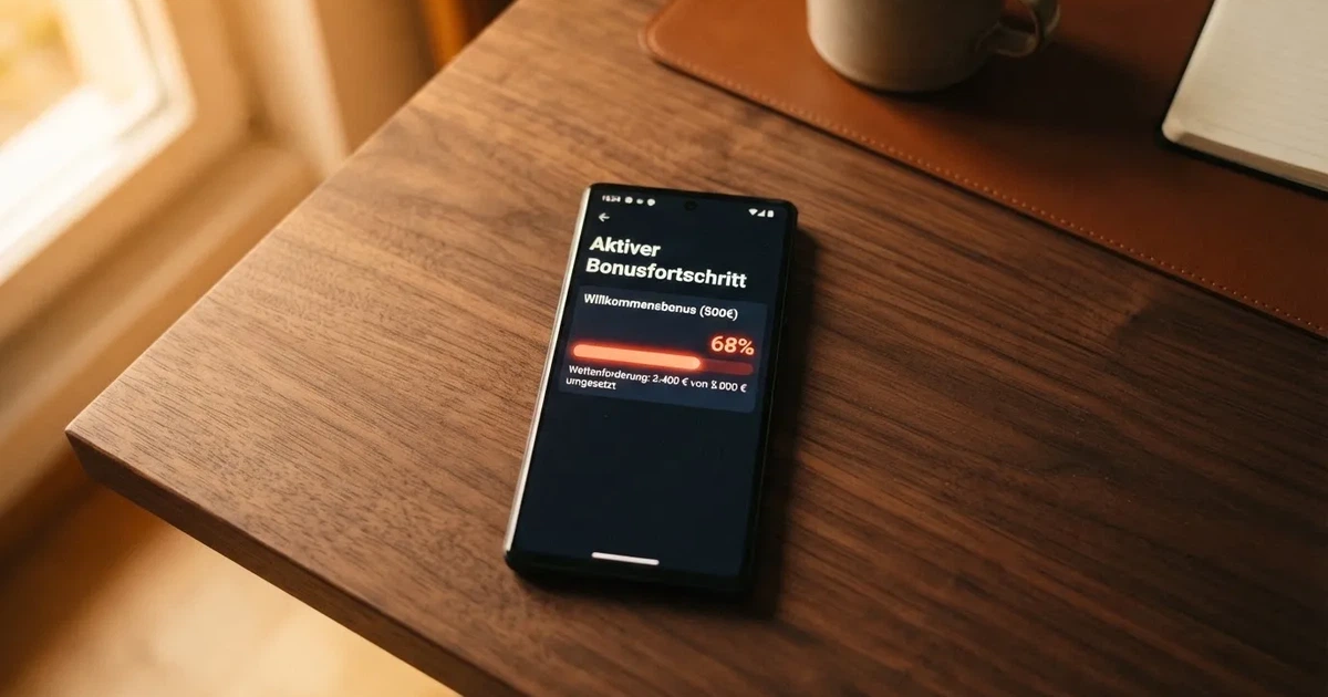 Bildschirmausschnitt mit einem Fortschrittsbalken und Prozentanzeige auf einem Smartphone.